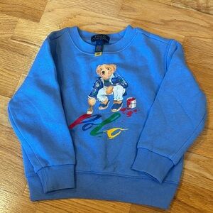 Polo by Ralph Lauren Light Blue Bear Painting Sweatshirt